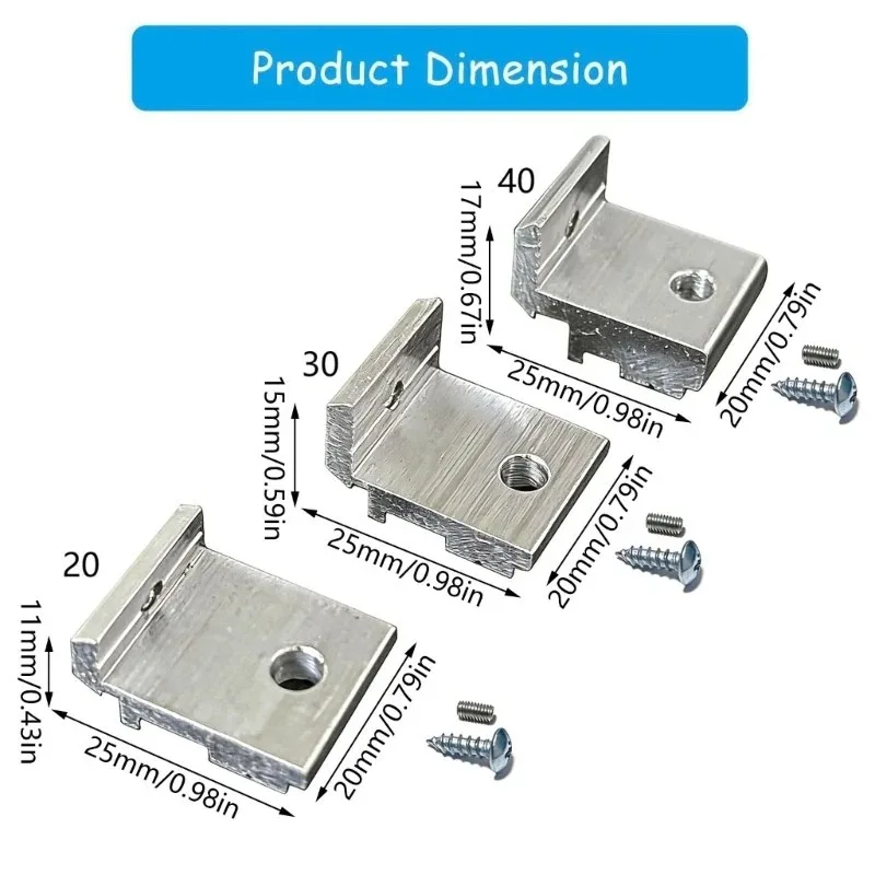 4pcs Aluminum Profile Fixing Parts Side Panel Bracket Connector for 2020 3030 4040 Shelf Support Bracket Flat Plate Holder