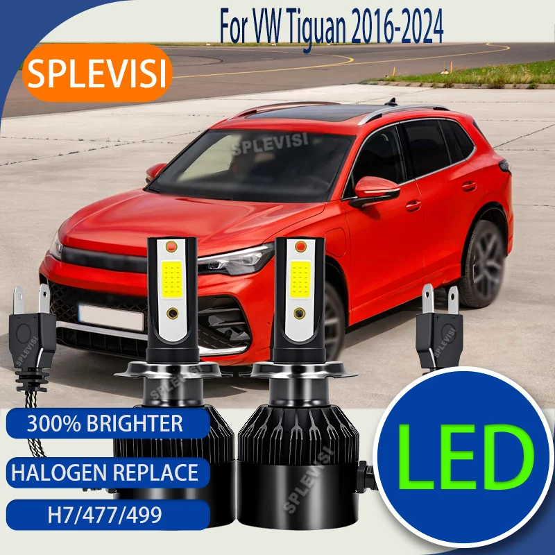 

LED Car Headlight Hi Lo Halogen Replace Vibration Resistant Dustproof For VW Tiguan 2016 2017 2018 2019 2020 2021 2022 2023 2024
