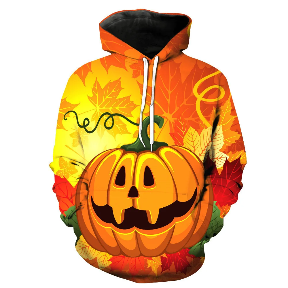 2023 New Halloween Terror Demon Skull 3D Digital Print maglione con cappuccio autunno/inverno da uomo e da donna