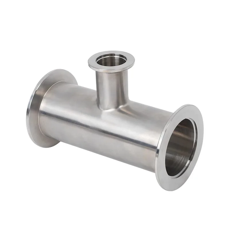 304 stainless steel KF16/25/40/50 reducer vacuum quick assembly tee variable diameter tee flange fittings for vacuum pump pipes