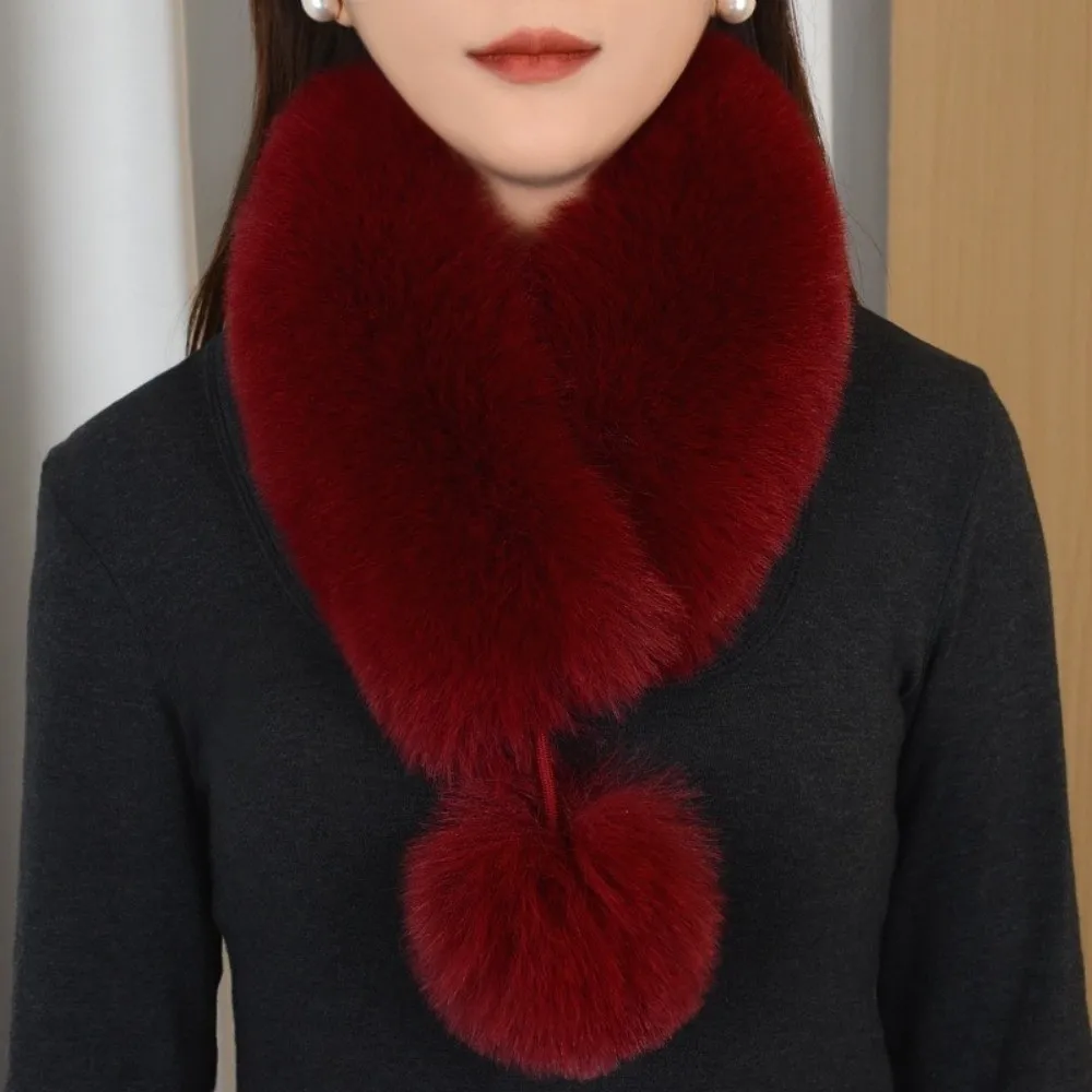 

Gifts Thickened Plush Scarf Keep Warm Magnetic Cross Neck Warmer Windproof Solid Color Warm Neckerchief Girl