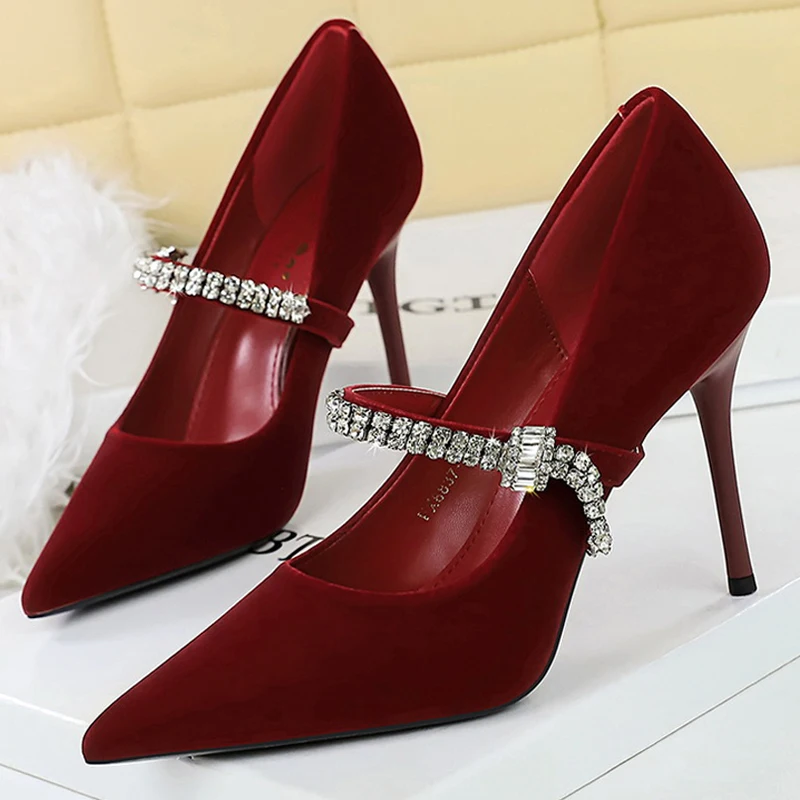 

2026 New Women Pumps Rhinestone Design Stiletto Heels Female Heels 10 cm Fashion Banquet Ladies Shoes