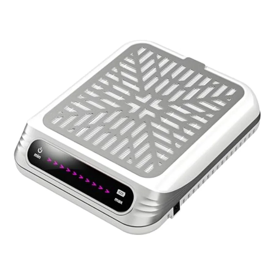 

Cordless Nail Dust Collector with 10-Gear Touch Screen Reusable Filters Low Noise Ideal for Home Salon Black Plastic Body