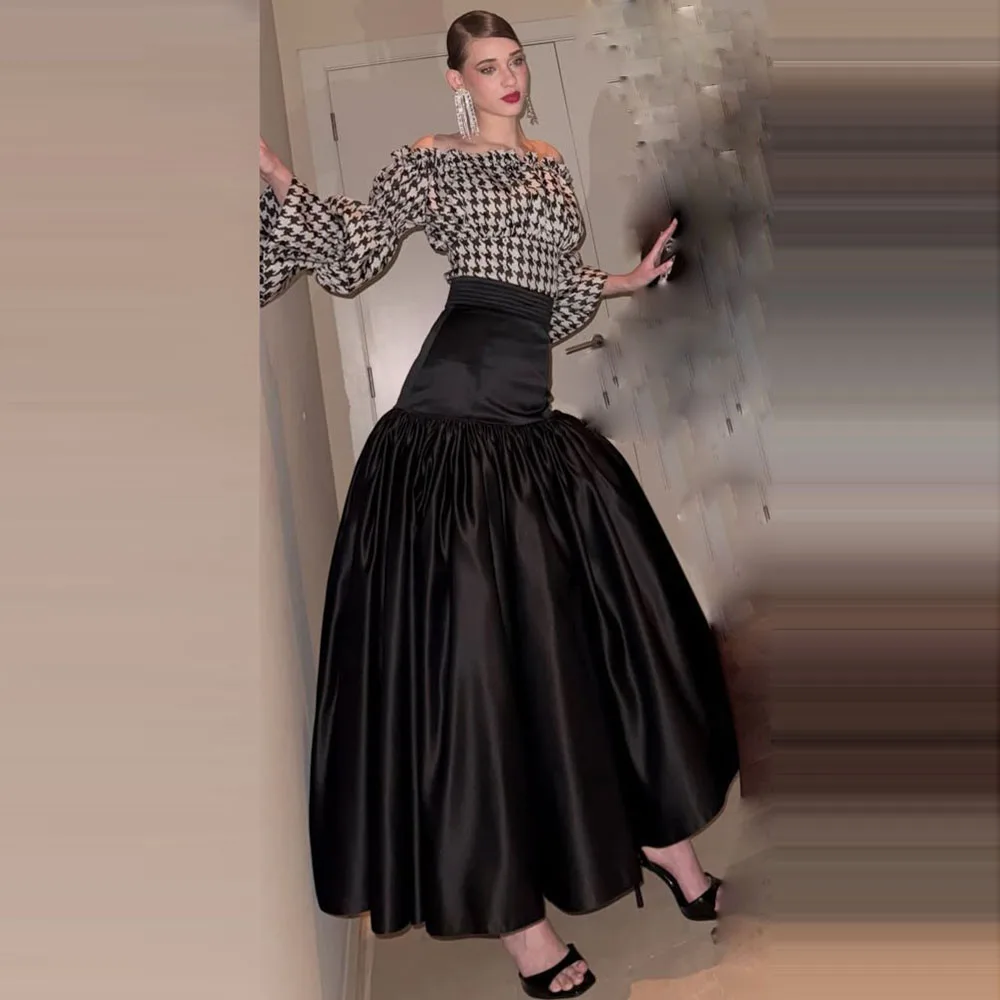

Black Satin Sheath Women Skirts Without Top High Waist Formal Office Lady Skirt Ankle Length Female Skirt Evening Party Wear