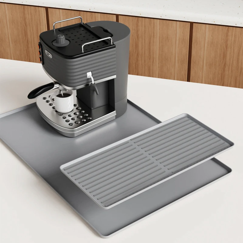 2-In-1 Silicone Coffee Mat Multi-Functional Non-Slip Bar Mat for Countertops for Mess-Free Coffee Station Setup Essential Coffee