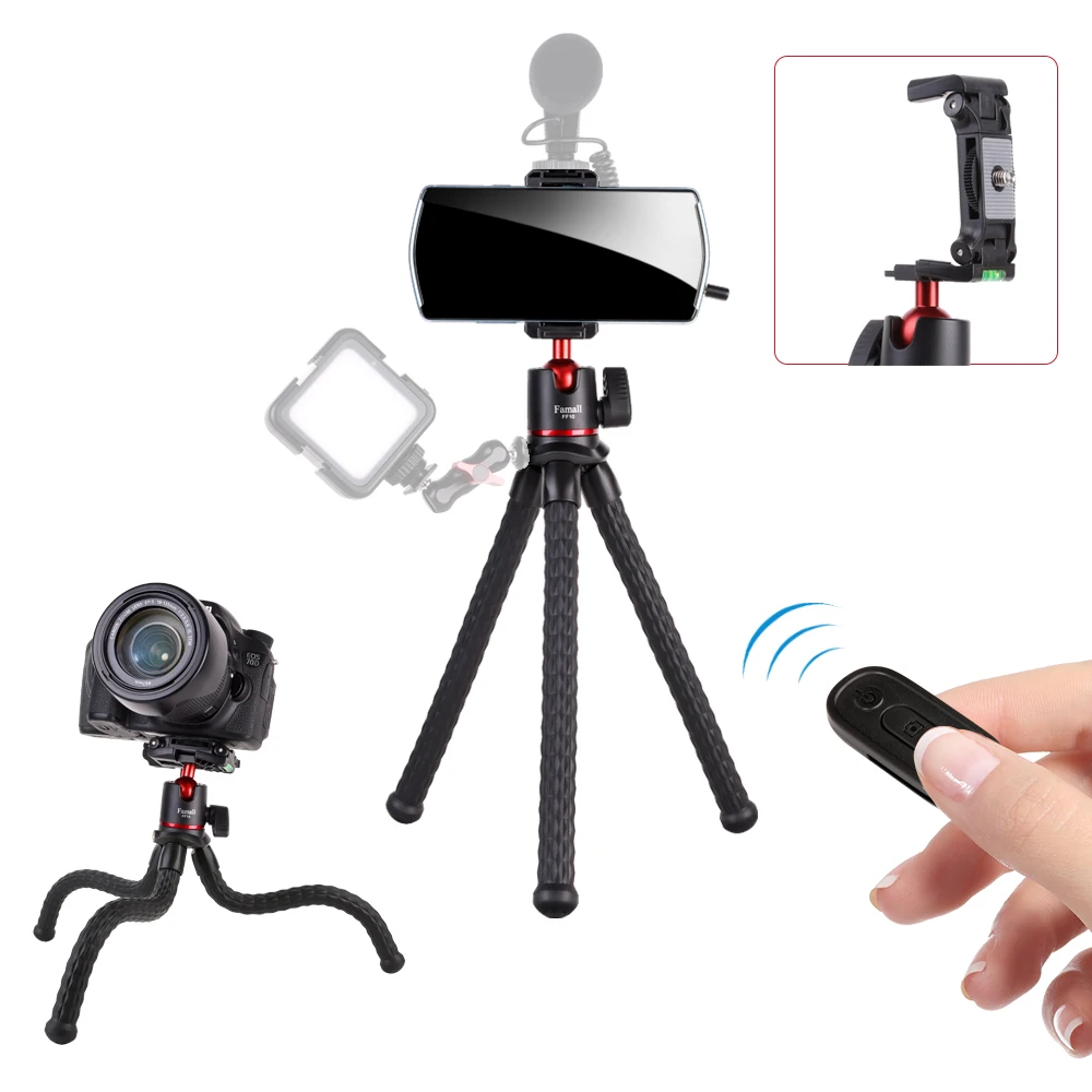

COMAN MT40 Multifunctional Octopus Flexible Mini Tripod for Phone SLR DSLR Camera Tripod With Ball Head Cold Shoe
