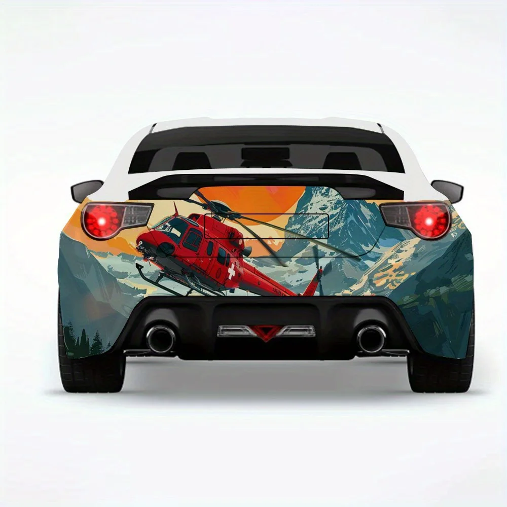 Rescue Helicopter Adventure Car Sticker,Automotive Car Vinyl Wraps for Decoration and Protection - Waterproof Self - Adhesive Vi
