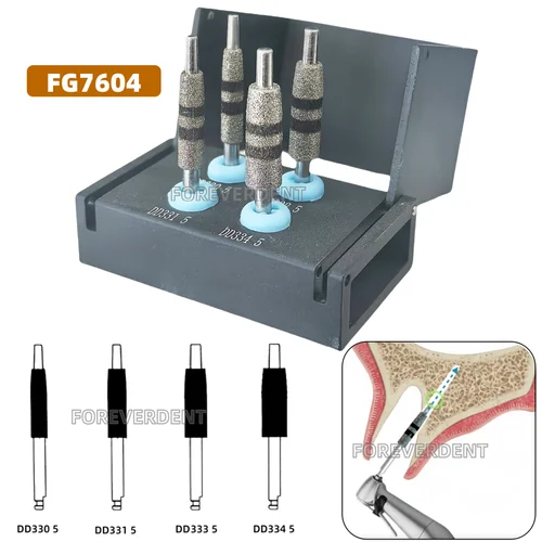 Kit de taladro de pista de hueso Dental, lugar de inserción de implante, taladros de corrección de cuello guiado, corte de diamante, molienda de espiga JD