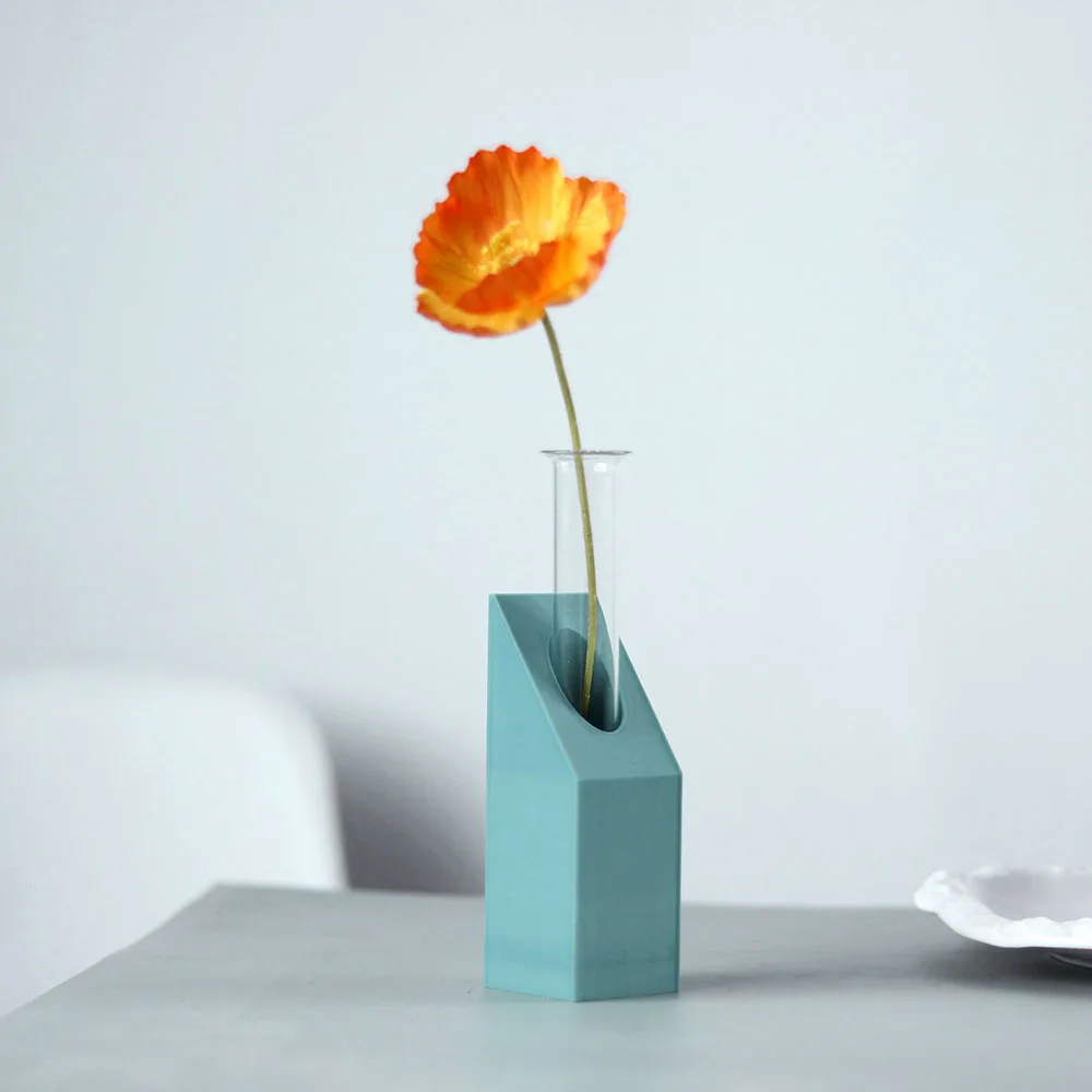 

Silicone Mold For Geometric Shape Cement Flower Vase，Suitable For 2cm Glass Tube，Home Decoration Handmade Diy Mold
