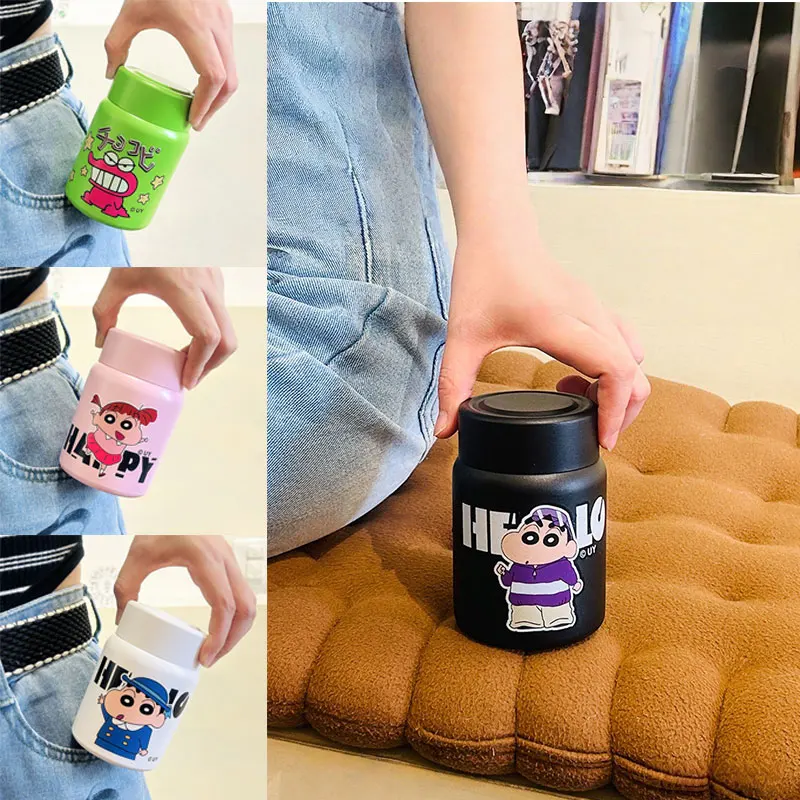 

Детская термокружка Crayon Shin-chan 200 мл, карманная, из нержавеющей стали, вакуумная, для кофе и горячей воды