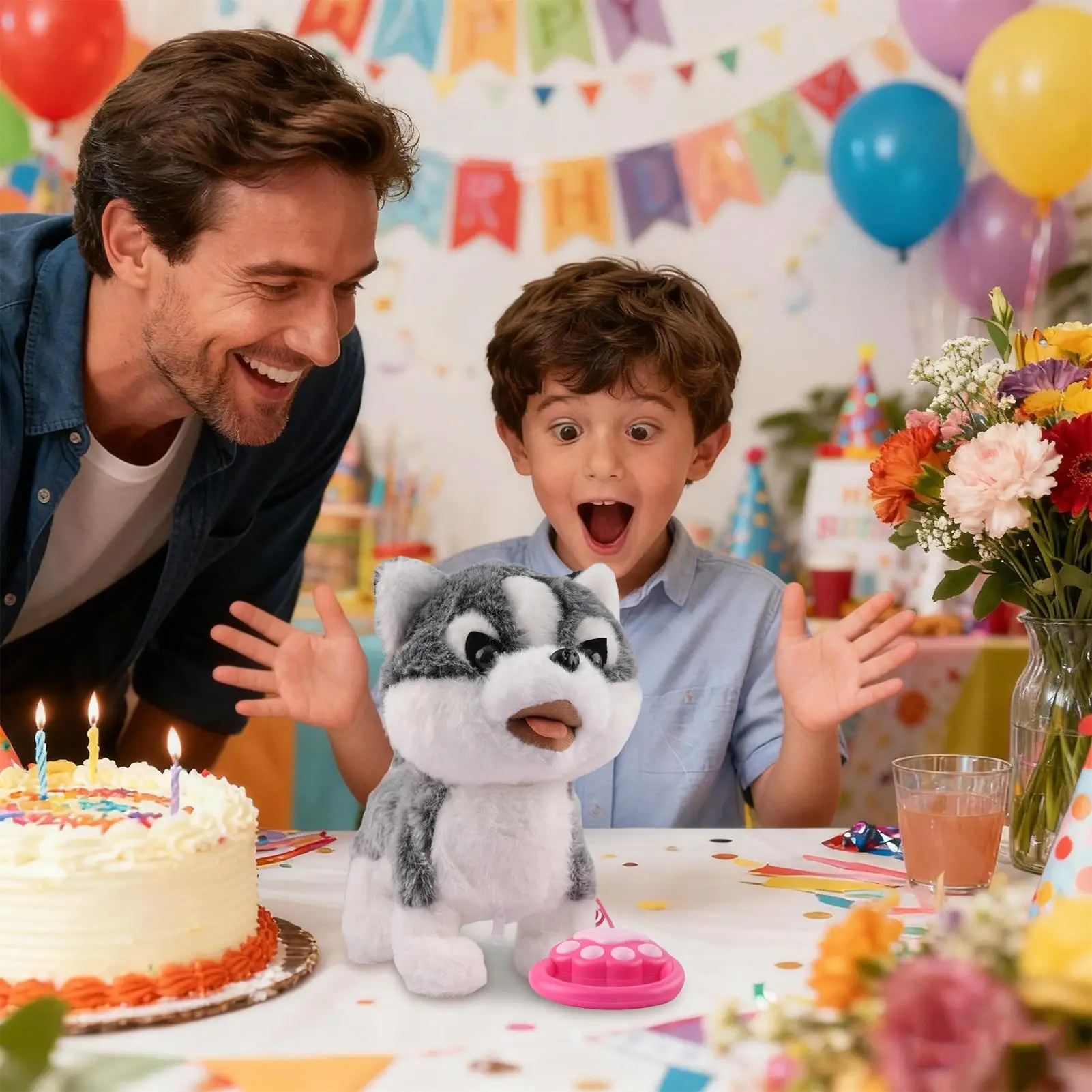 ロボット犬 スマートでリアルなぬいぐるみ センシングAIロボット犬 音声を模倣する 子供 男の子 女の子 誕生日 クリスマス イースター用