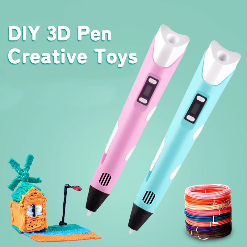 1 Satz 3D-Druckstift DIY 3D-Zeichenstift für Kinder für Kinder Kinder Geburtstag Weihnachten kreatives Geschenk mit Pla Filament