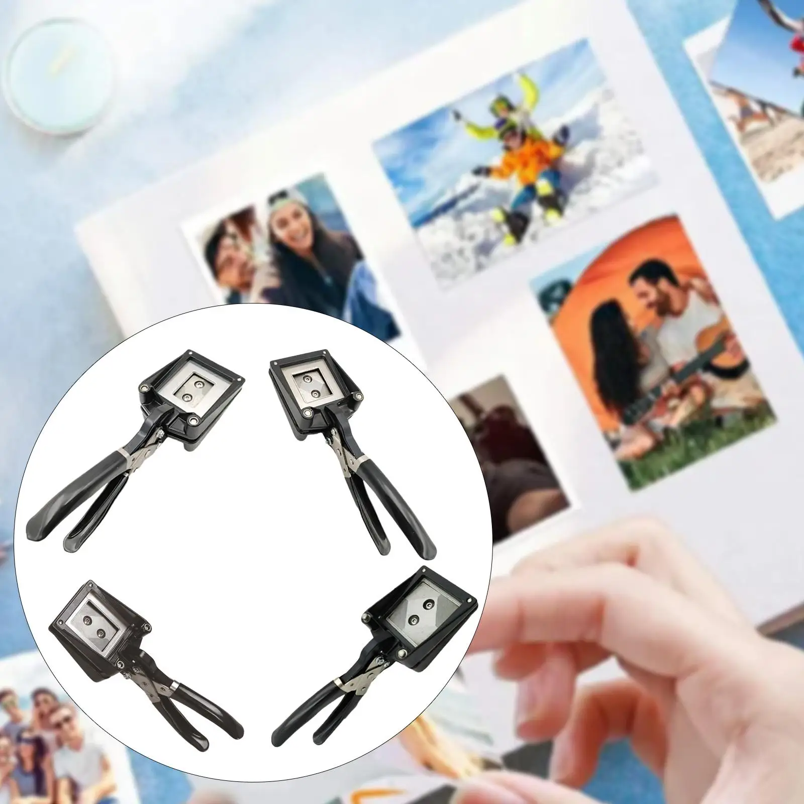 Photo ID Die Cutter Iron Handheld Paper Punch Tool for Business Card Making Home School Album Use