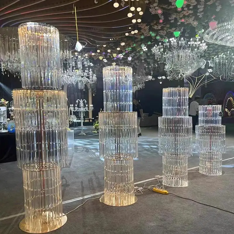 2 قطعة عمود برج كريستال أكريليك حامل الممر ديكور الرف الكورية فندق قاعة الزفاف ترحيب المرحلة الديكور أوسكار الدعائم