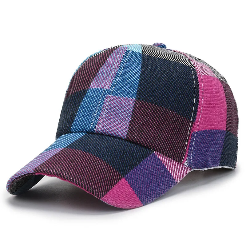 Solid Plaid Spring Summer Hats for Women Men Plaid Baseball Caps Outdoor Cool Lady Male Sun Hats Cap Hats for Women Men Fashion