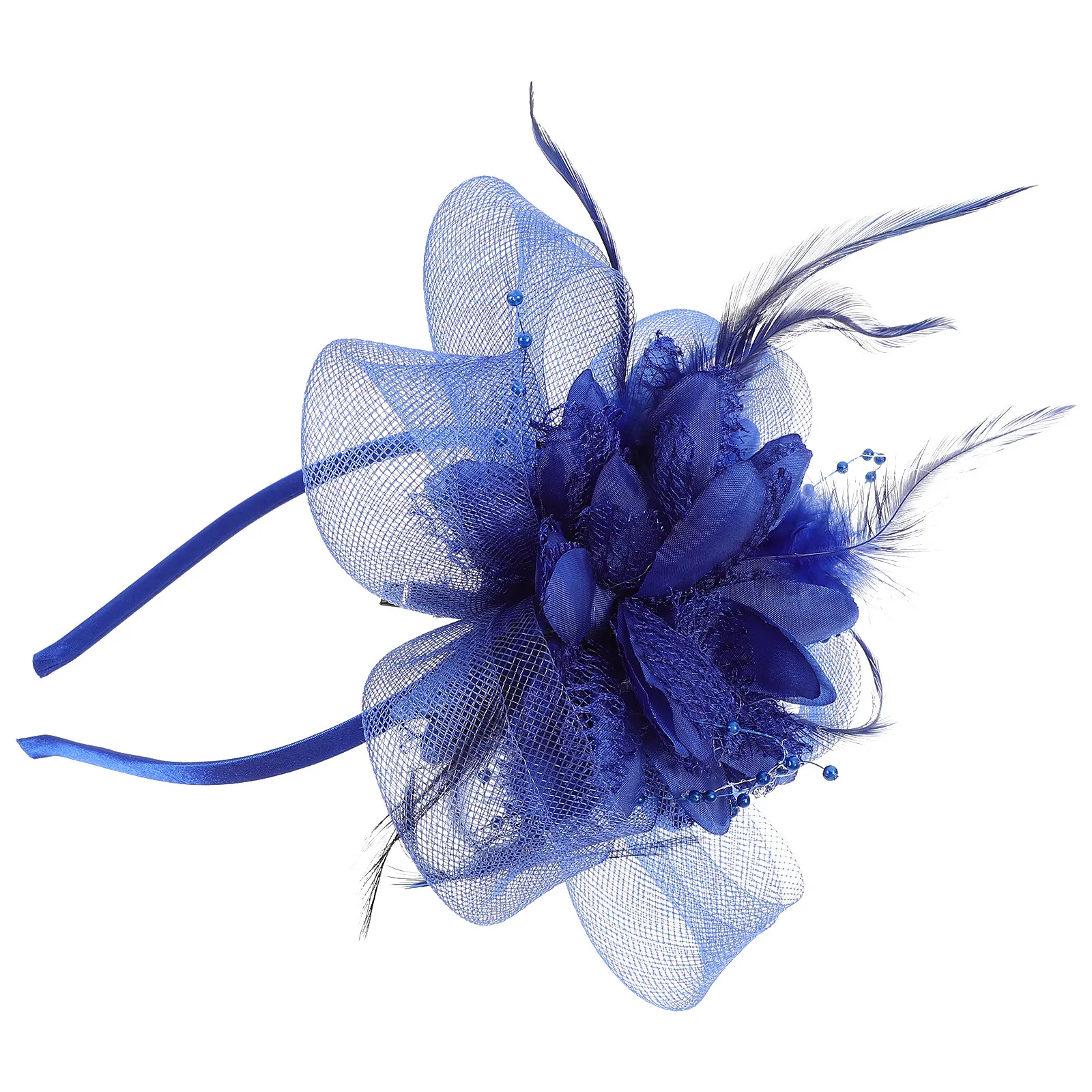 

Plume Fascinator Headband for Women Vintage Net Veil Design Elegant Romantic Wedding Bridal Tea Party Fascinator Hairpin Decor