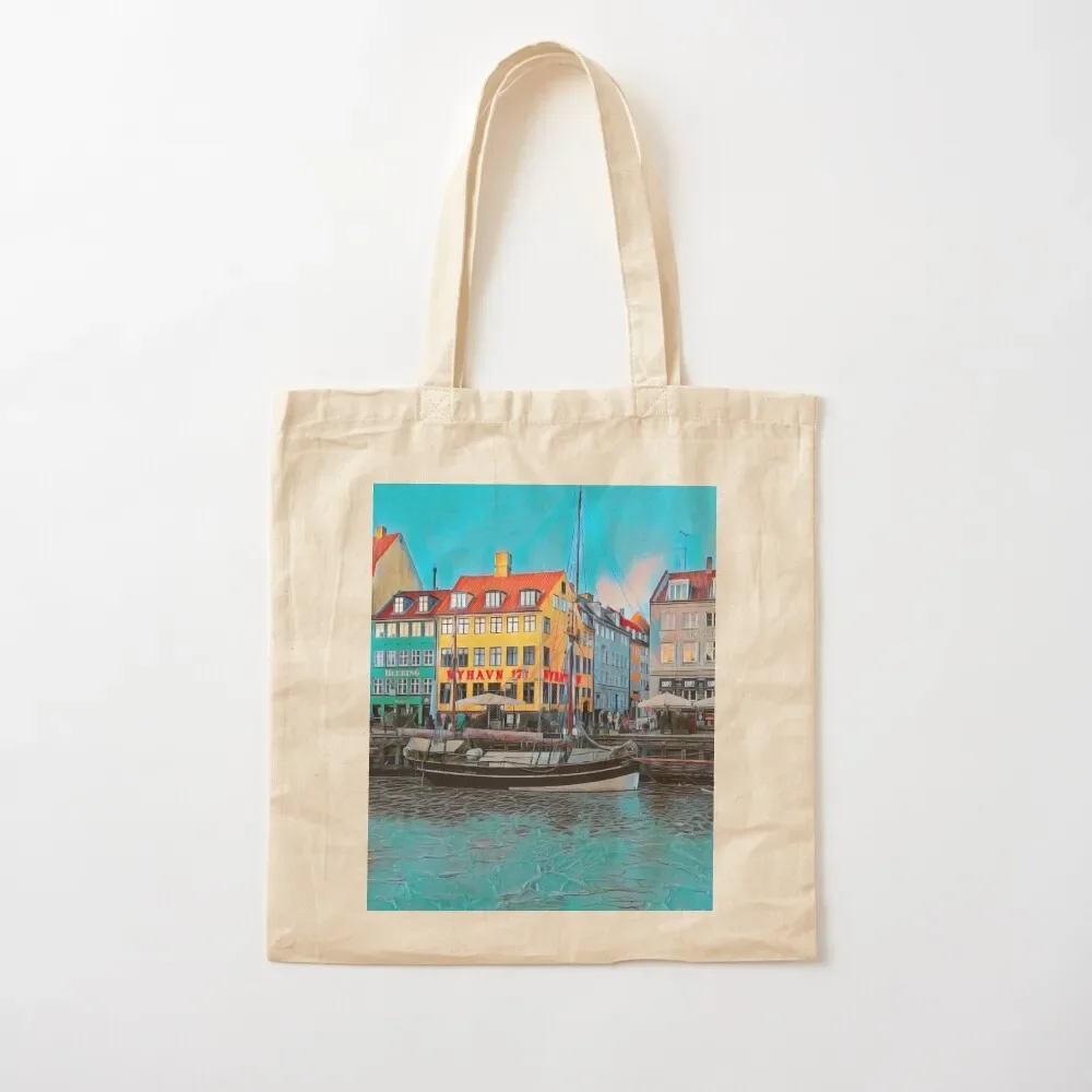 

Copenhagen Tote Bag university shopper bag Canvas bag for women for beach Cloth