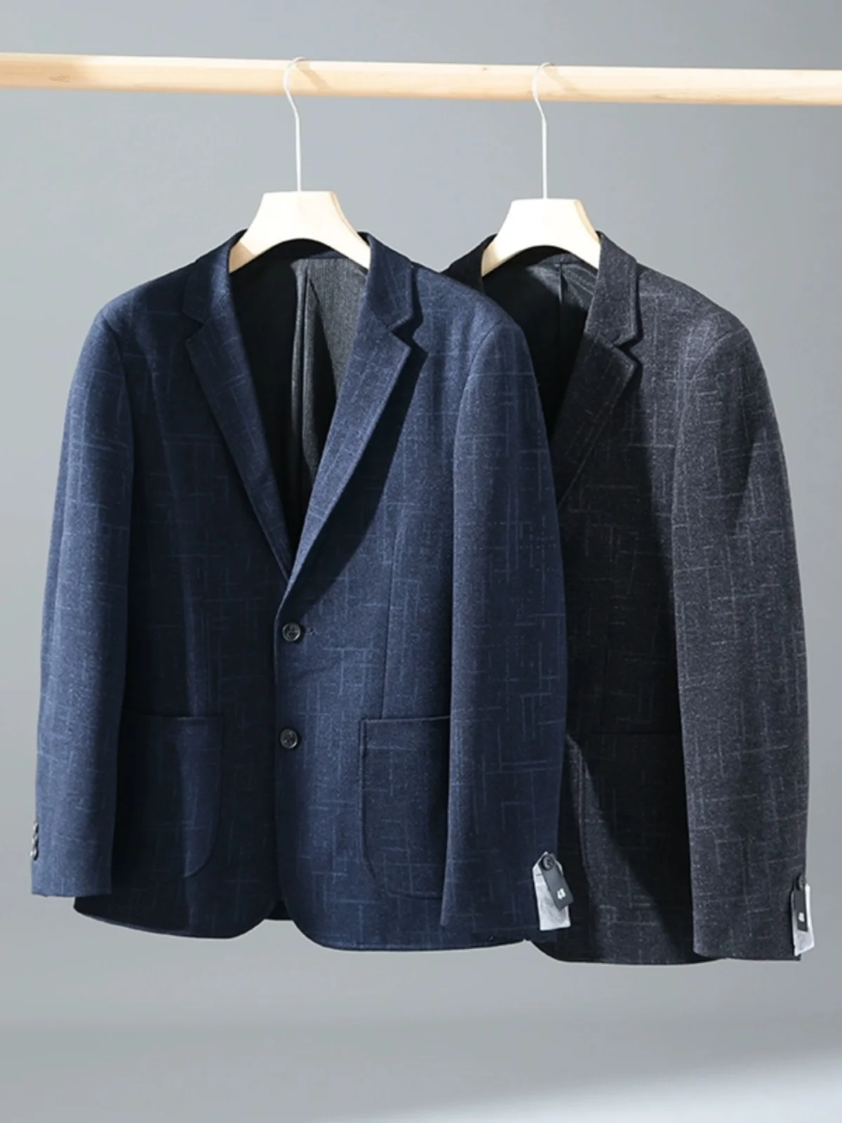 

Мужской повседневный вельветовый фланелевый пиджак Busin, осенне-зимняя модная верхняя одежда, приталенный крой, на двух пуговицах, в клетку, длинный пиджак-блейзер