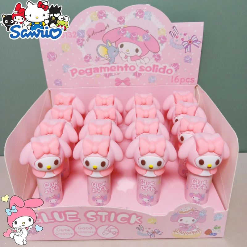 Kawaii Hello Kitty Single Hole Pencil Sharpener Solid Glue Cute Cartoon My Melody Kuromi Kids Students School Stationery Prizes