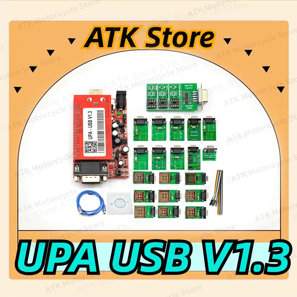 

UPA USB V1.3 ECU Programmer EEPROM Adapter Full Set ECU Chip Tunning 1.3 UPA USB Main Unit Full Package With NEC Function