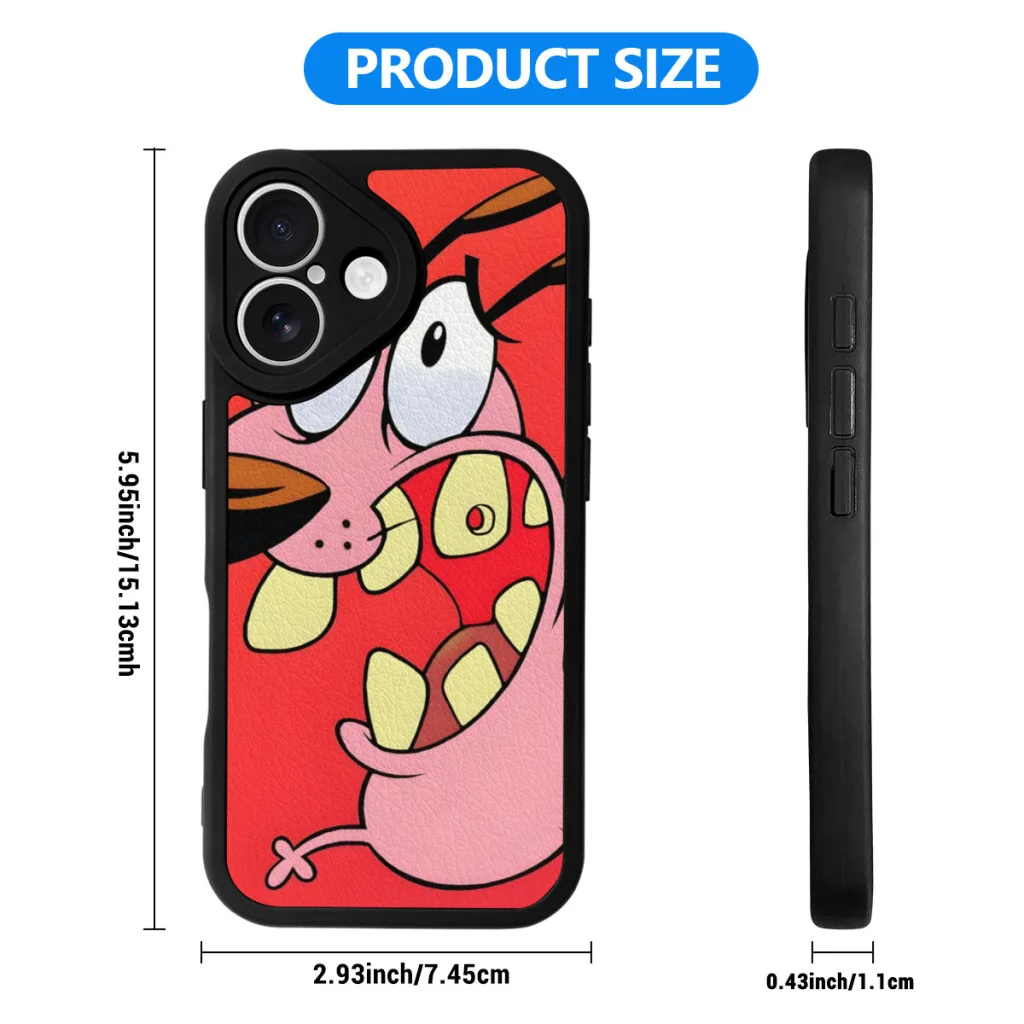 Cartoon T-COURAGE C-Cowardly Dogs Phone Case For iPhone 16 Pro Max Silicone Skin Case