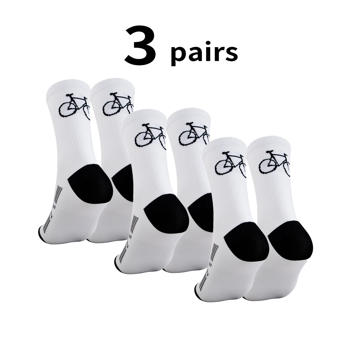 3 pairs of professional MTB cycling socks for foot protection, breathable and sweat wicking cycling socks