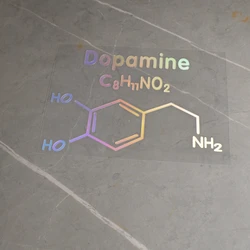 Adesivi per auto per desiderio eccitato Formula di dopamina HO NH2 eccitazione decalcomania parole Creative lettera testo decorazione nastro fai da te