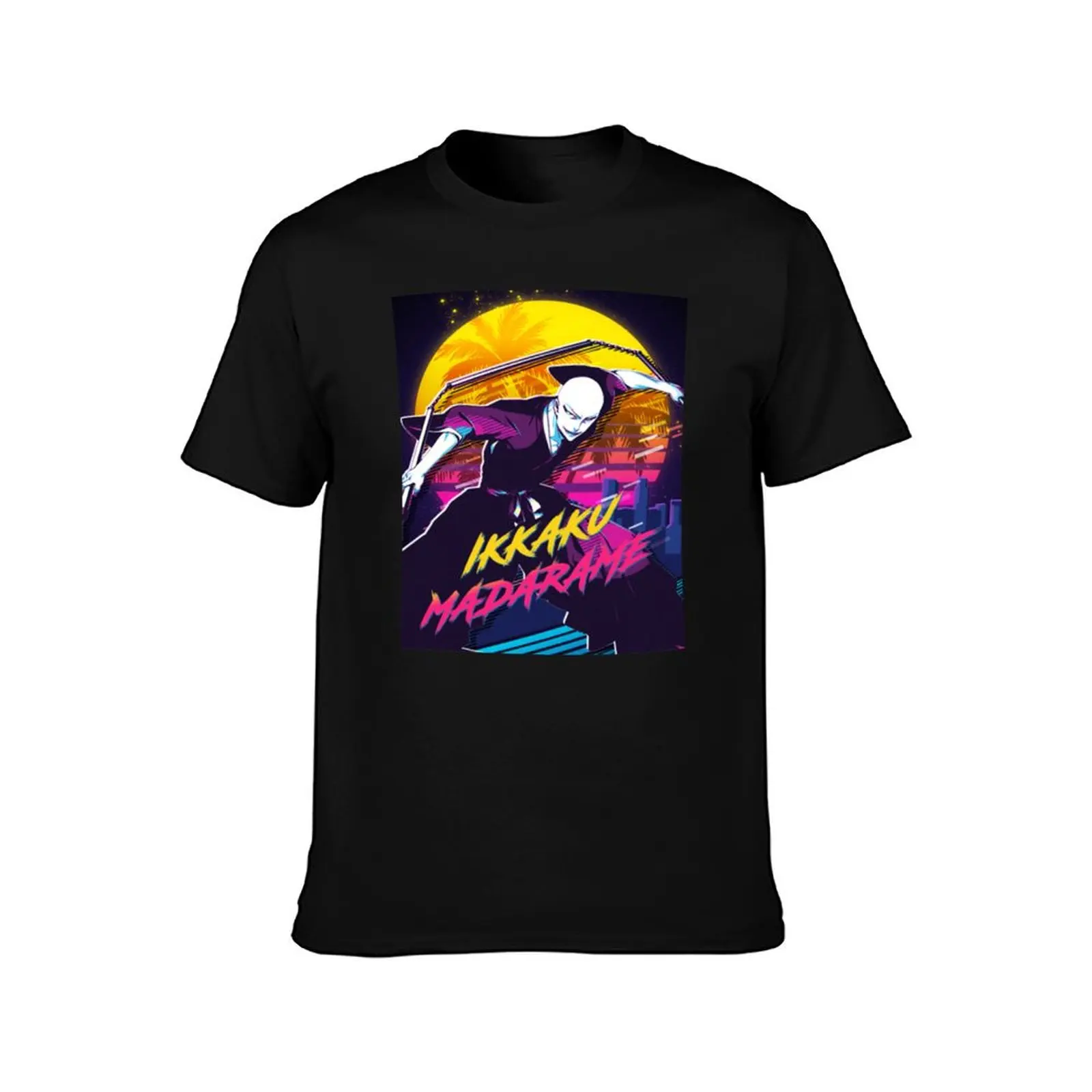 Bleach Ikkaku Madarame Bleach Anime 80s Vaporwave T-Shirt Soft Stretch Short Sleeve Top