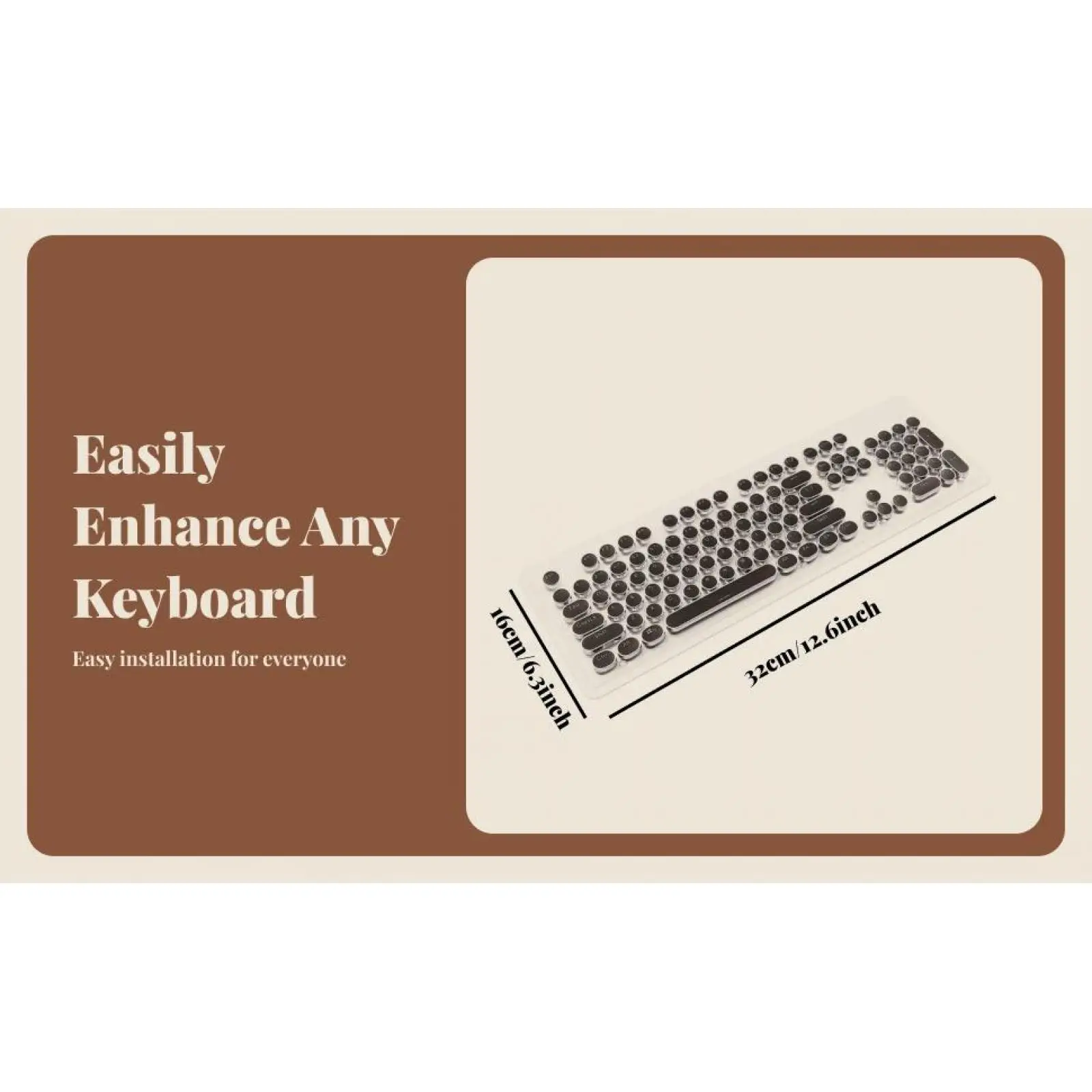 Retro Typewriter Pudding Keycaps PBT Double Shot Translucent Key Caps for Mechanical Keyboard Full