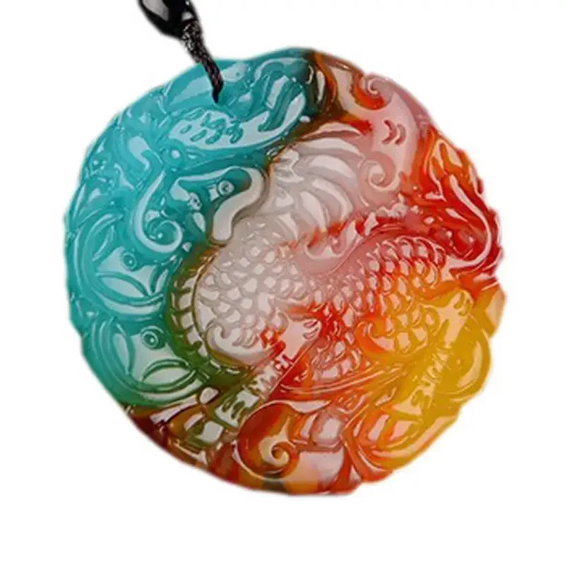 

Outer Mongolian Material Colorful Unicorn Pendant Colorful Horse Jade Wealth Treasure Pixiu Pendant Men's Pendant