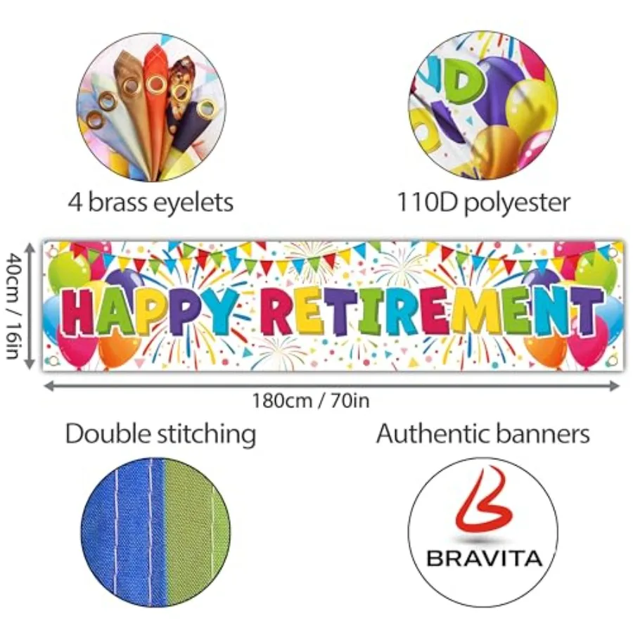 Banner Happy Decorations Farewell Banner The Legend Has Retired 6 x 1.3ft