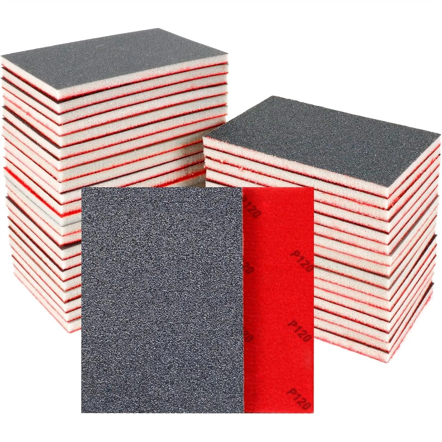 

Sanding Sponge Assortment 24 Pcs 80-3000 Grit, Washable Reusable Blocks for Wood Metal Drywall Glazing, Smooth Finishing Wet Dry