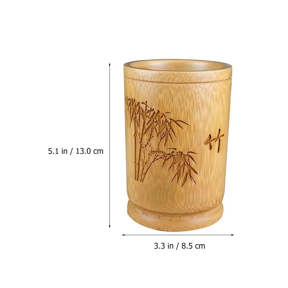 

1Pcs Exquisite Bamboo Pen Container Chinese Inspired Desktop Storage Box for Ink Pen Cosmetics Stationery Office