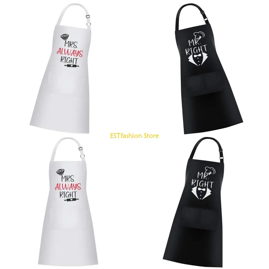 y5gc-mr-とミセスのエプロン-ペア-カップル用-料理-ベーキング-bbq-保護ポリエステルウェア