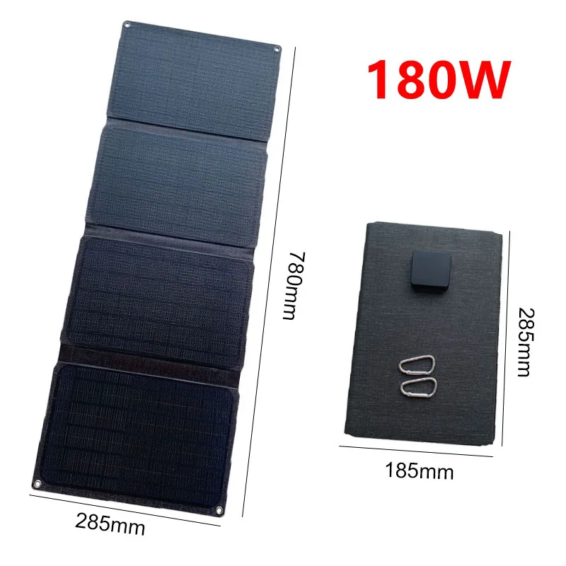 180W składany Panel słoneczny USB + typ C ładowarka solarna przenośny wodoodporny Panel zasilanie mobilne na zewnątrz ogniw słonecznych do wędrówek