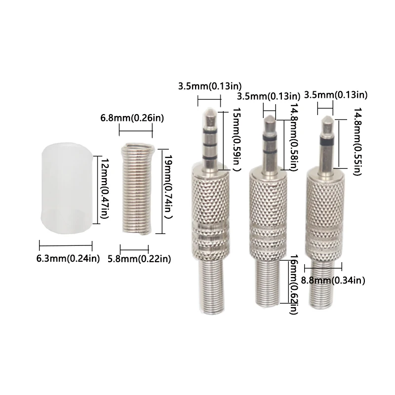 【5PCS】3.5mm 4-Pole TRRS Male Construction Plug Repair Headphone Jack Audio Soldering Replacement Connector Soldering For Earph view 6