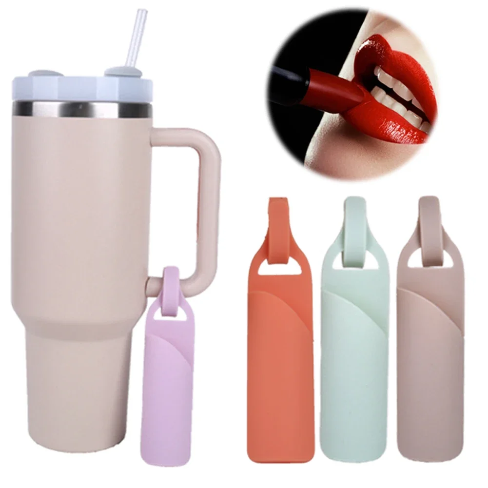 Lipstick Storage Bag Mini Silicone Lipstick Cosmetic Bag Pocket Lipstick Holder Lip Gloss Travel Bag For Outdoor Cup Accessories