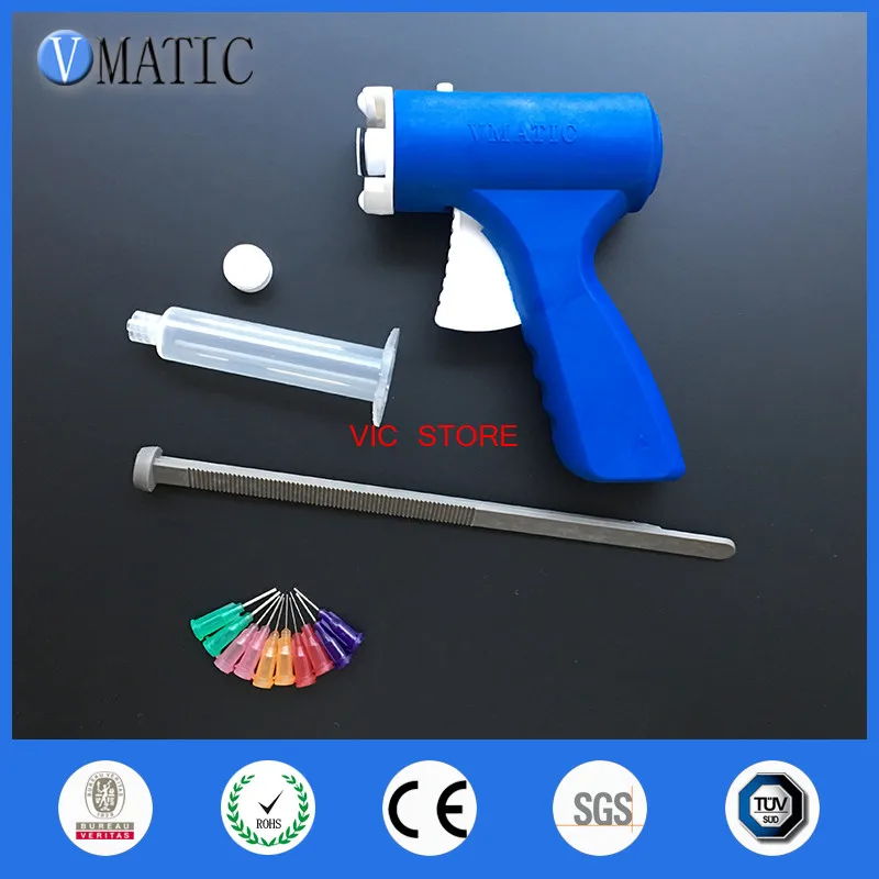 Free Shipping 10Ml/Cc Manual Syringe Single Liquid Glue Gun 10Cc/Ml + Dispensing Needles