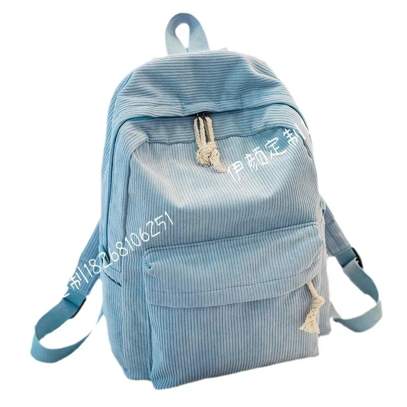 Schoolbag Female K-style Kaibo Harajuku ulzzang High School Student Personalized Corduroy Preppy Style Backpack Female Backpack