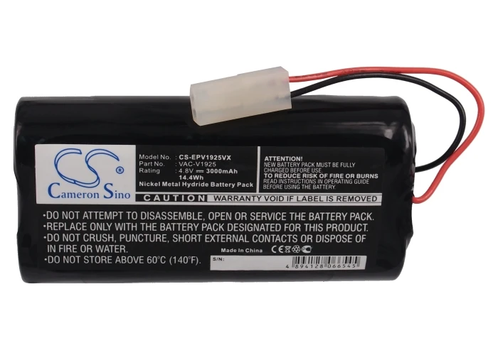 

GreenBattery3000mAh Battery VAC-V1925 for Euro Pro Shark V1925, Shark XBV1925 Ni-MH 4.8V 14.40Wh