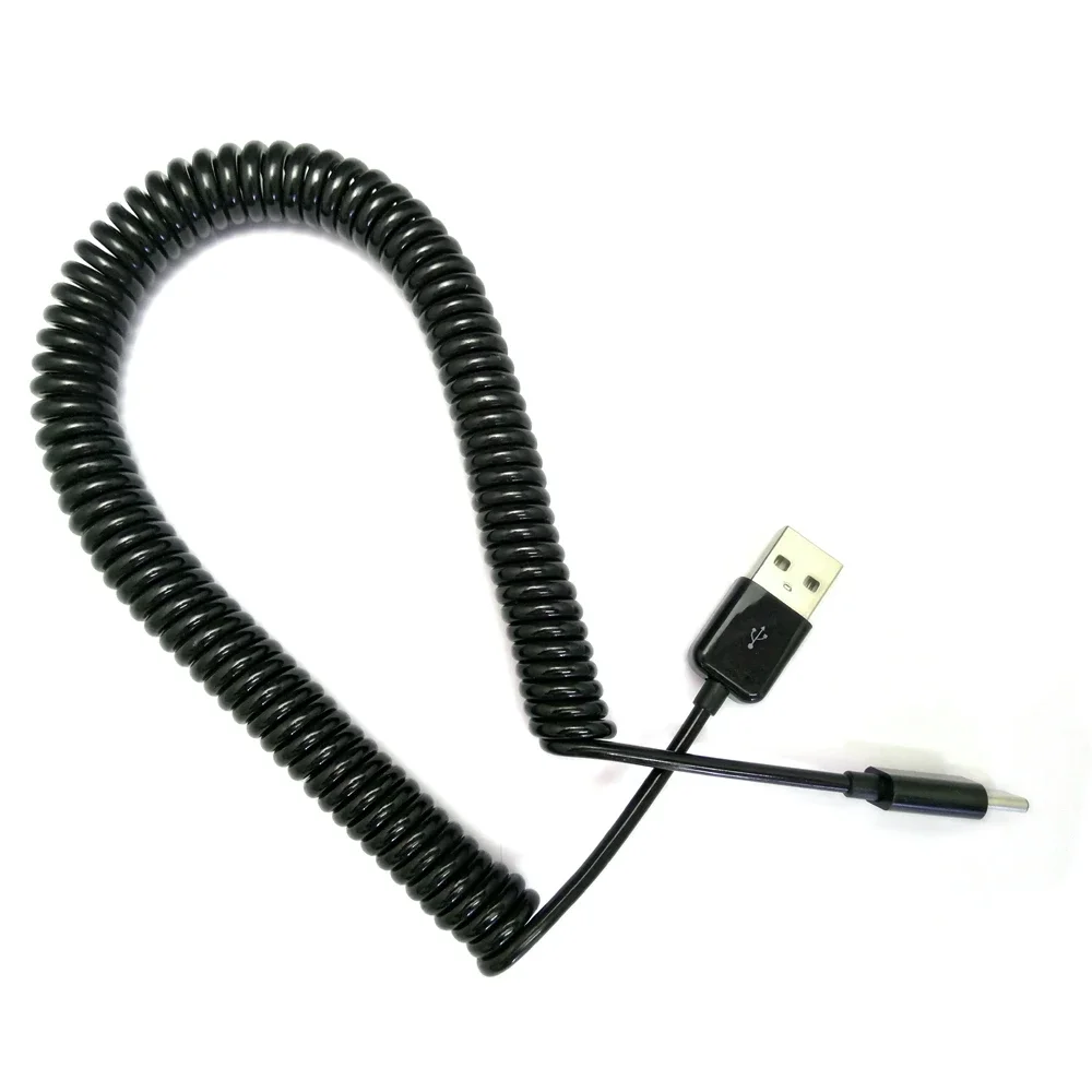 USB 2.0 to Mini USB Cable Mini USB Coiled Spiral Spring Data Charging Adapter Cable 50cm/0.5 m 200cm/2m