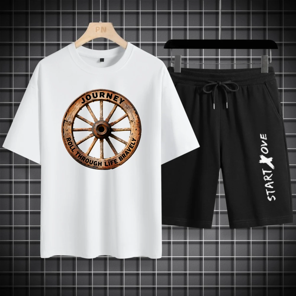 

Мужские футболки, комплекты капельной одежды, мужские костюмы, дышащий полиэстер, летние шорты с короткими рукавами, мужской модный костюм