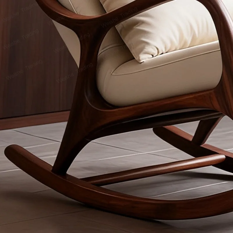 North American black walnut solid wood rocking chair bedroom living room balcony lazy recliner