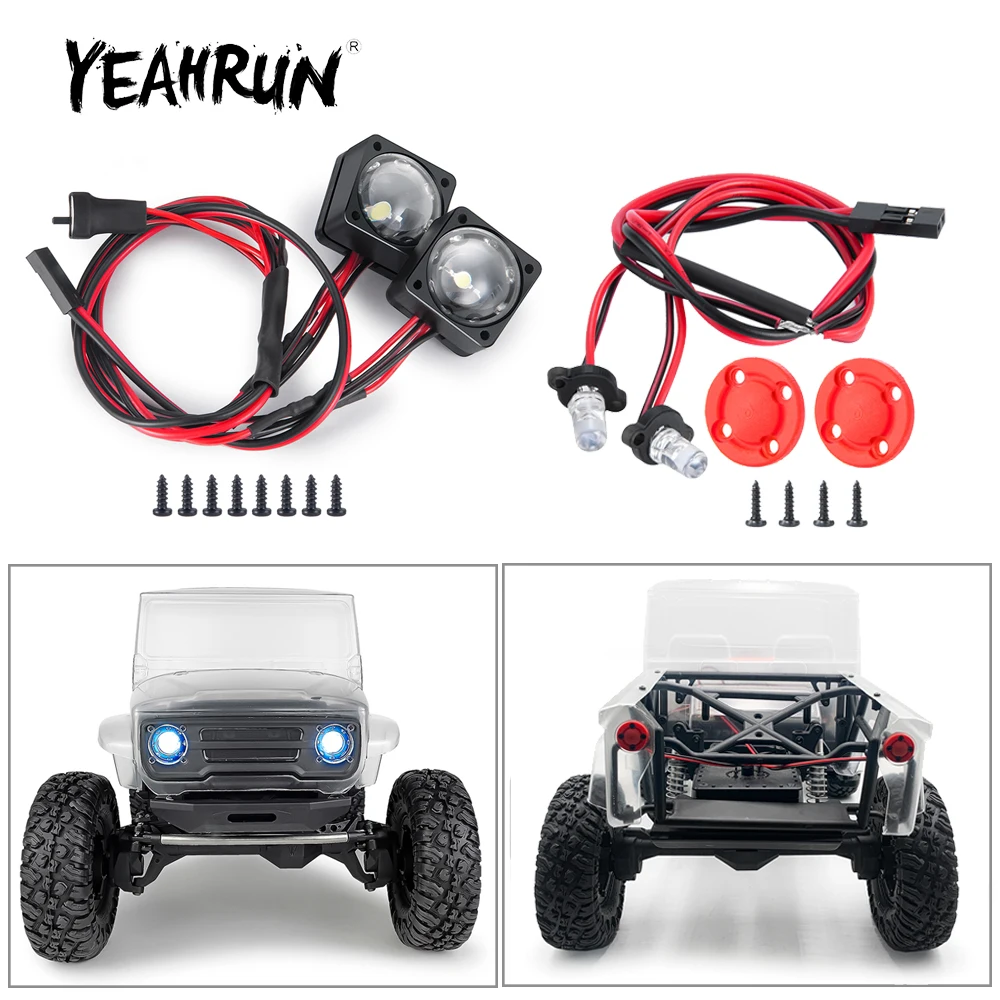 YEAHRUN 2Pcs Angel Eyes Led Light Blue + White Spotlight faro per VS4-10 Phoenix 1/10 RC Crawler Model Car Decoration Parts