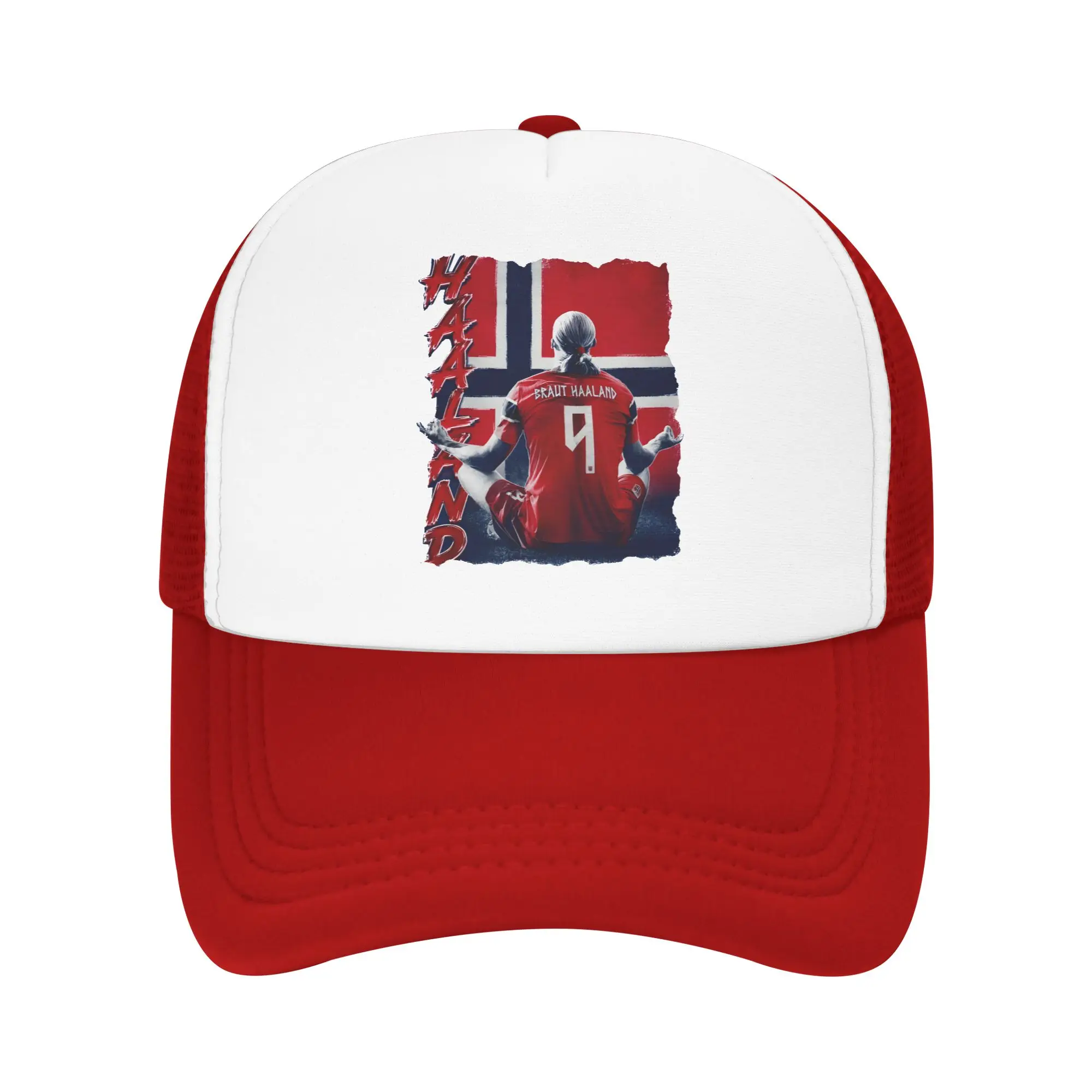 Haaland Norway  Mesh Baseball Caps  Outdoor Trucker Worker Cap  Hats Adjustable Polyester Fishing Hat Trucker Hats