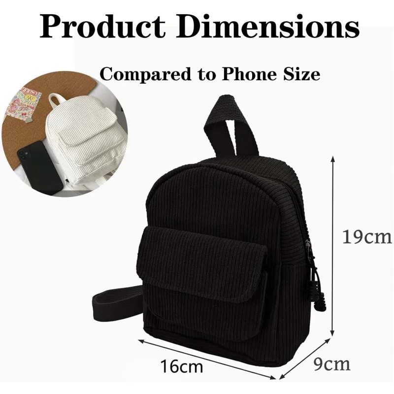 سروال قصير صغير للنساء والفتيات، حقيبة ظهر صغيرة كاجوال أنيقة وجذابة (النمط 2، بيج) #2