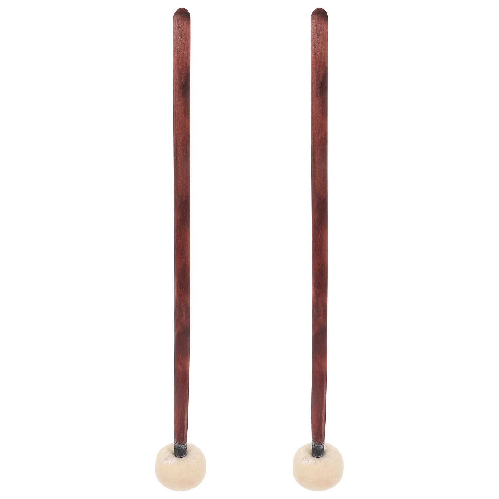 

2Pcs Percussion Stick Wood Handle Felt Tuning Mallet Stylish Comfortable Grip Professional Drumsticks Drum Mallet