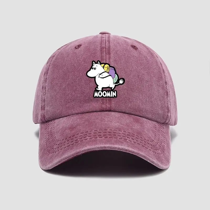 

Moomin Stylish Trendy Cartoon Anime Themed Headwear Breathable Casual Baseball Cap for Outdoor Daily Sports Use