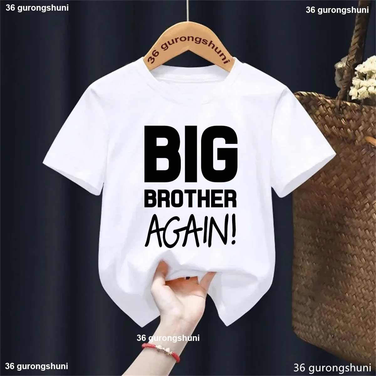 

Kawaii Kids Clothes Big Brother Again Letter Printed T Shirt Boys Pregnancy Announcement Shirt Summer Short Sleeve T-Shirt Tops