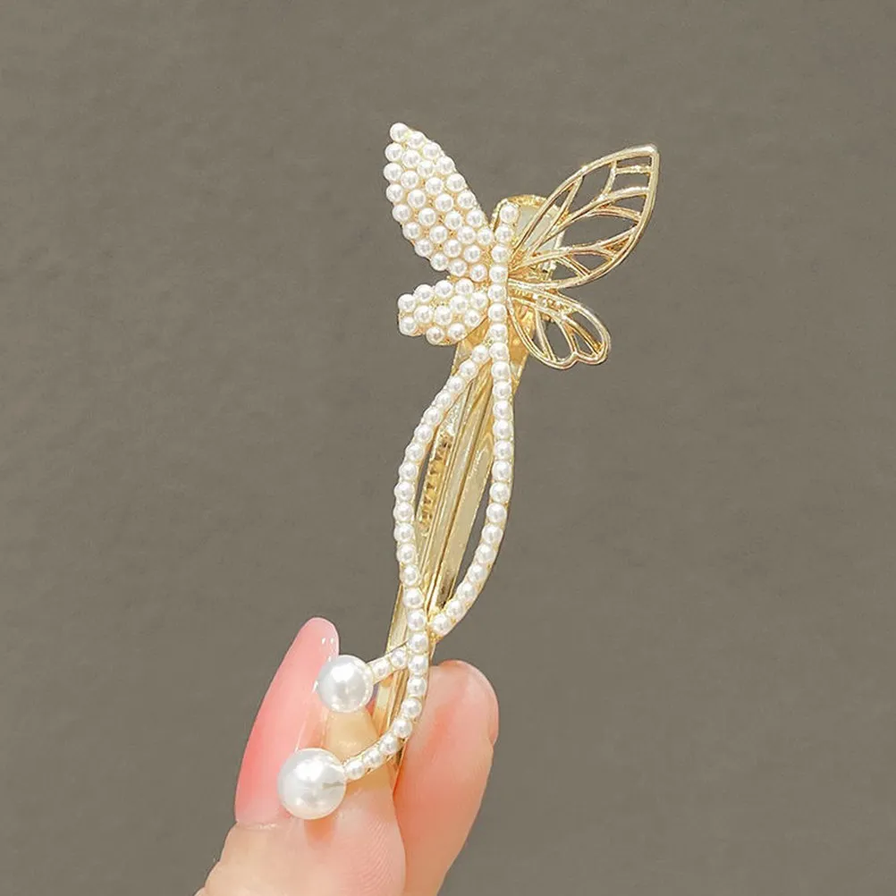 

4Pcs Pearl Butterfly Hair Clips Highlight Your Look Charmingly Versatile for Wedding Prom Party Daily Life School Work Hair Clip